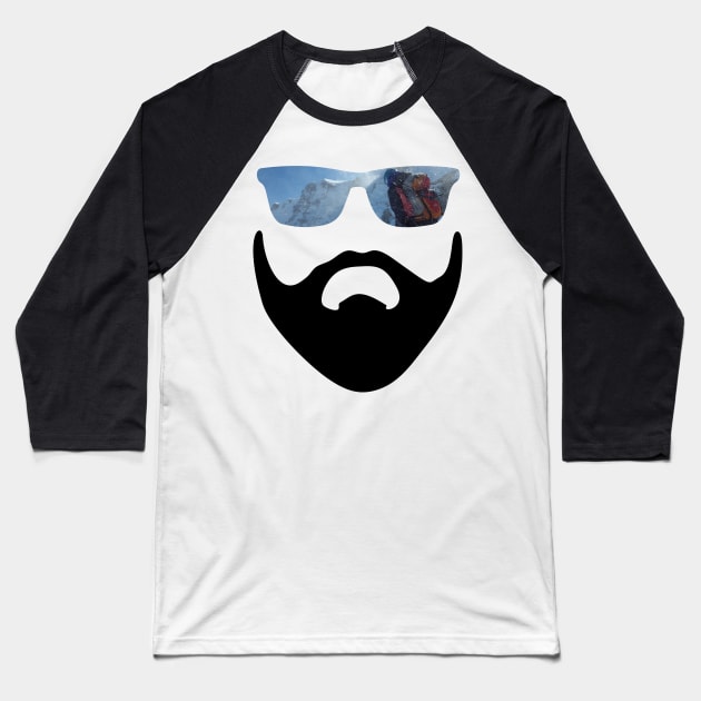 The Mountaineer and the cool Sunglasses Baseball T-Shirt by SPAZE